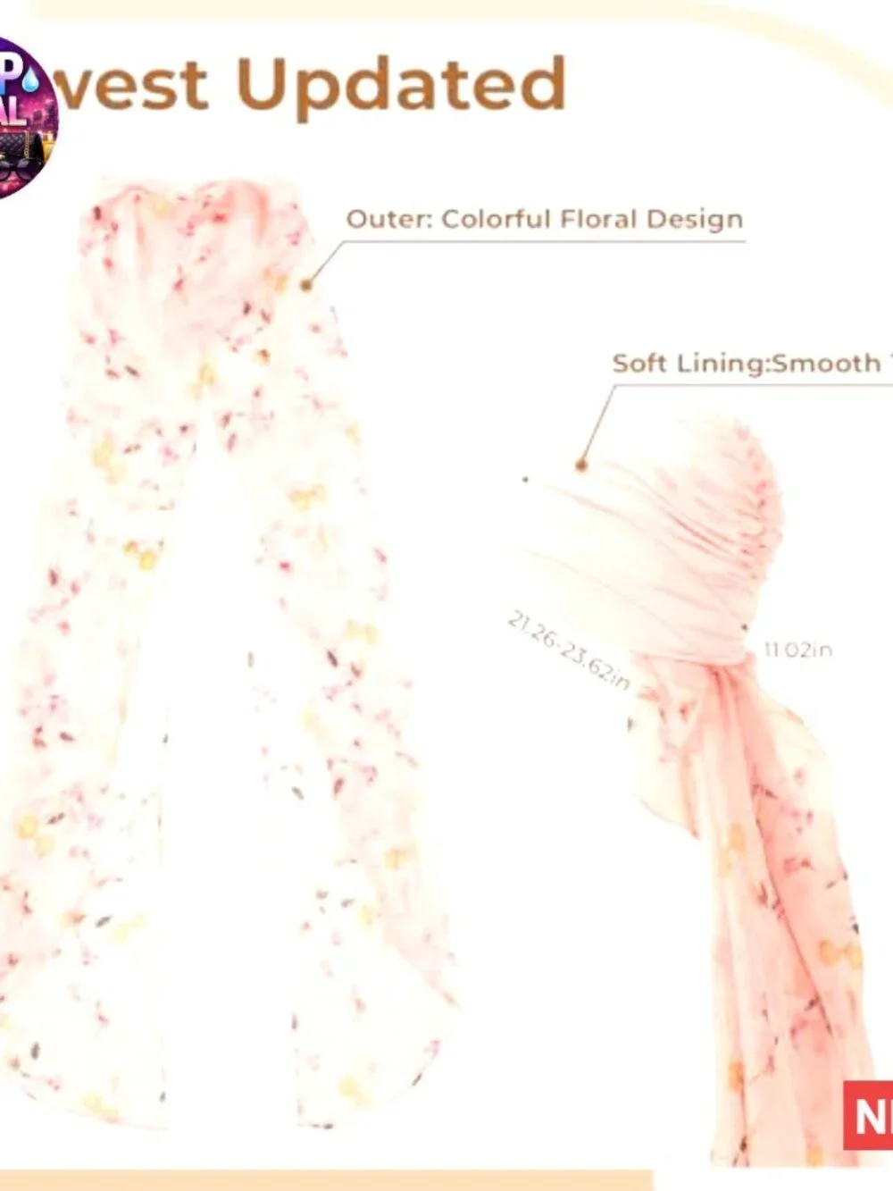 Chemo Head Scarf Full Coverage Head Wrap for Hair Loss